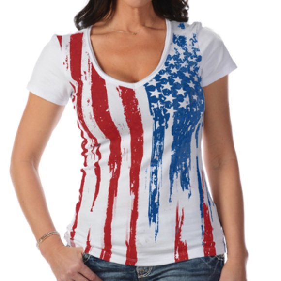 Old Glory Red, White & Blue Women’s Top ~ Large - Picture 1 of 2